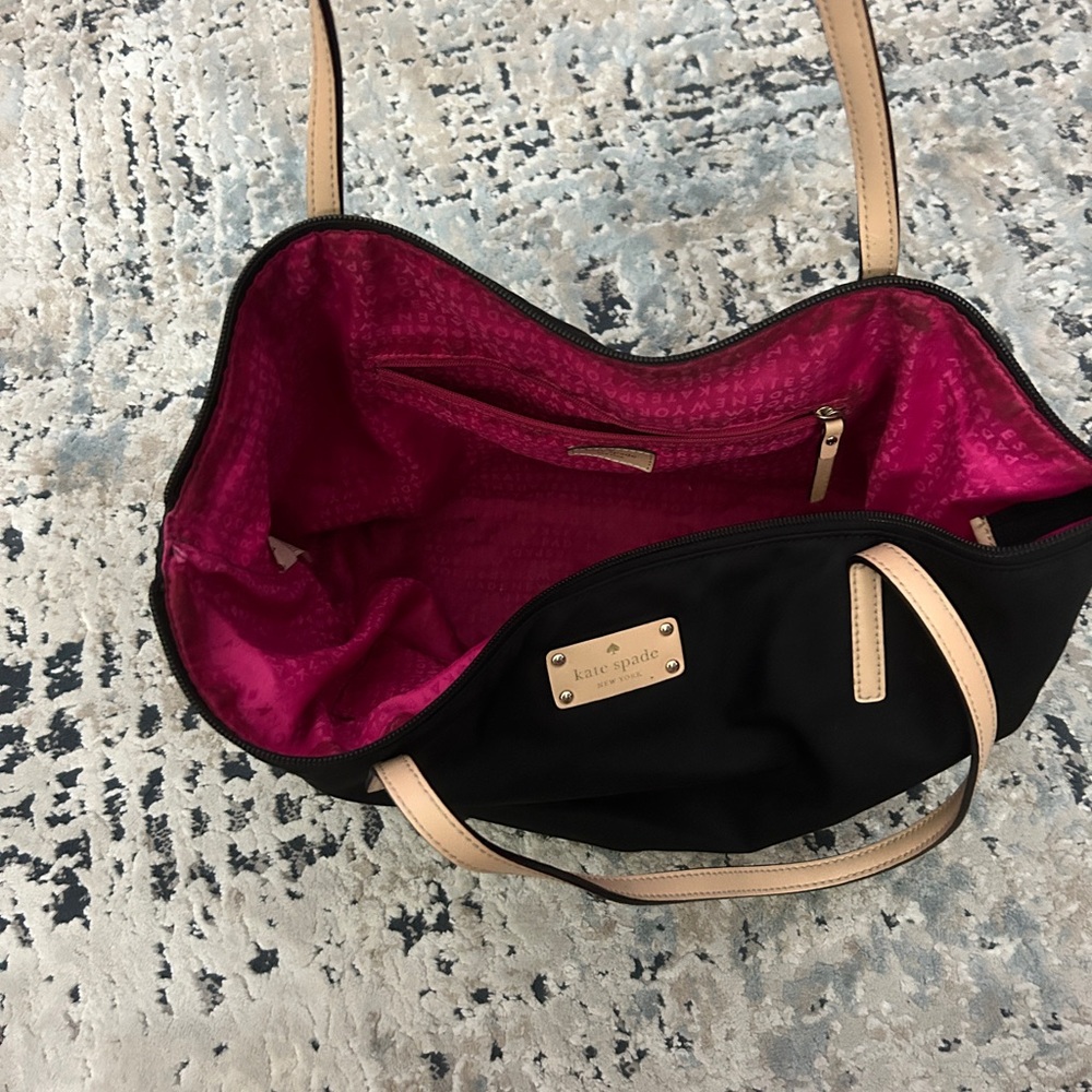 Kate Spade Black Tote with Pink Interior